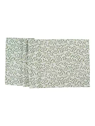SANDER | Weihnachtsläufer MISTY 50x140cm Ecru / Beige | dunkelgrün